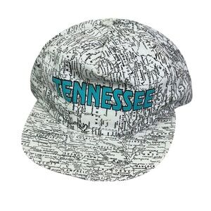 1990s Old Vintage Tennessee State Map All Over Print Snapback Hat Made in USA